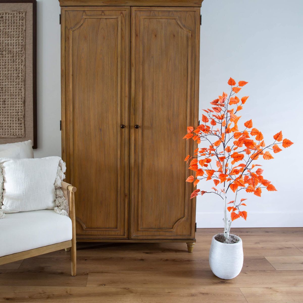 4-Foot Autumn Paper Birch Artificial Fall Tree