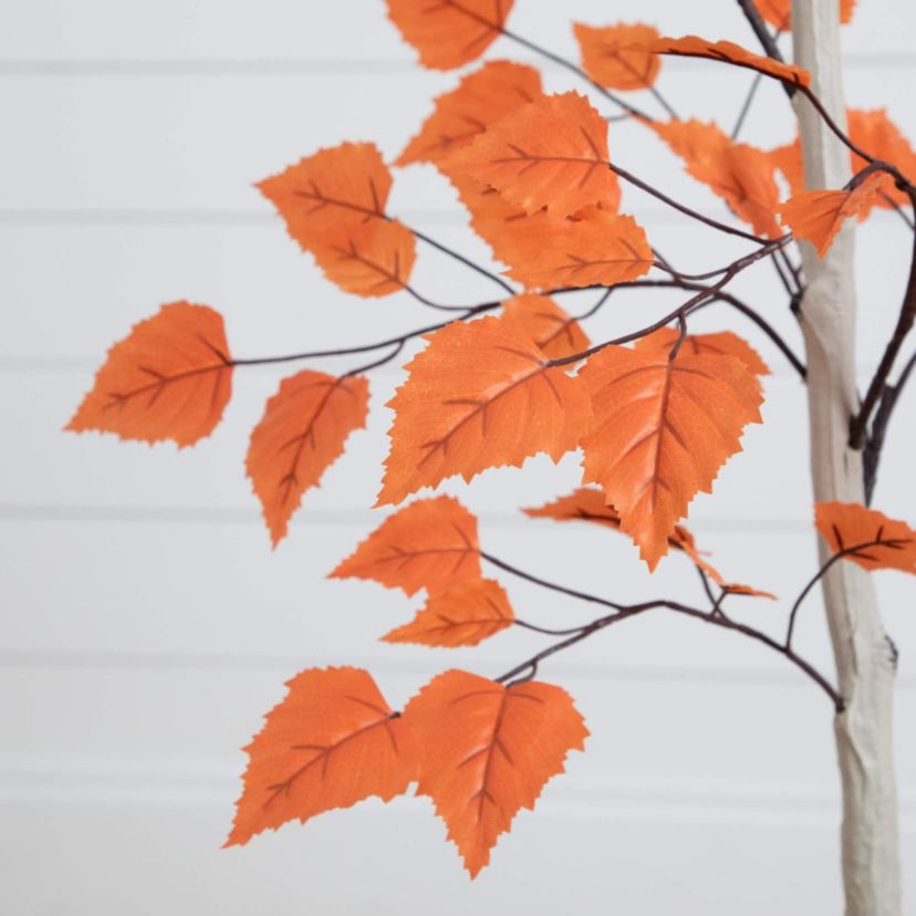 4-Foot Autumn Paper Birch Artificial Fall Tree