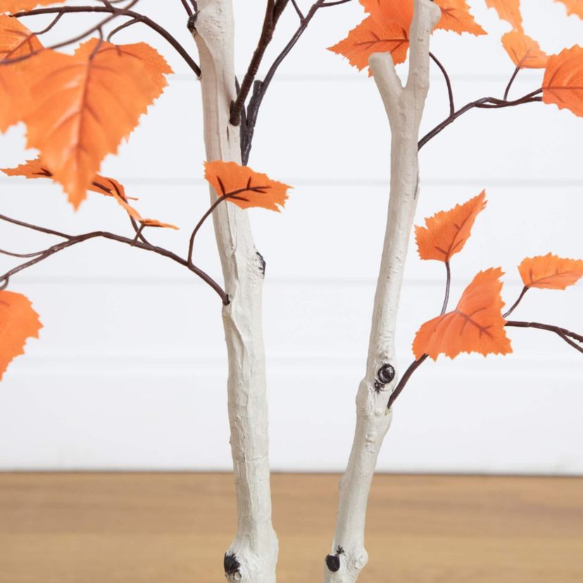 4-Foot Autumn Paper Birch Artificial Fall Tree