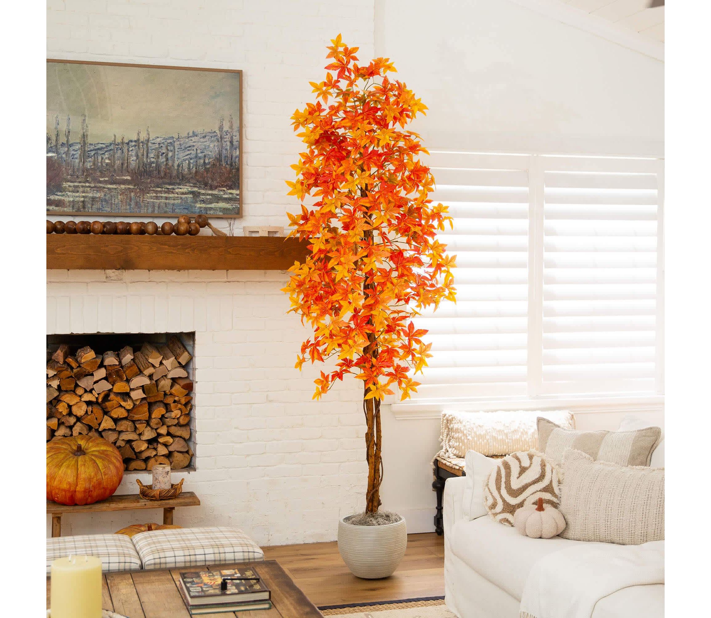 9-Foot Autumn Deluxe Maple Artificial Fall Tree