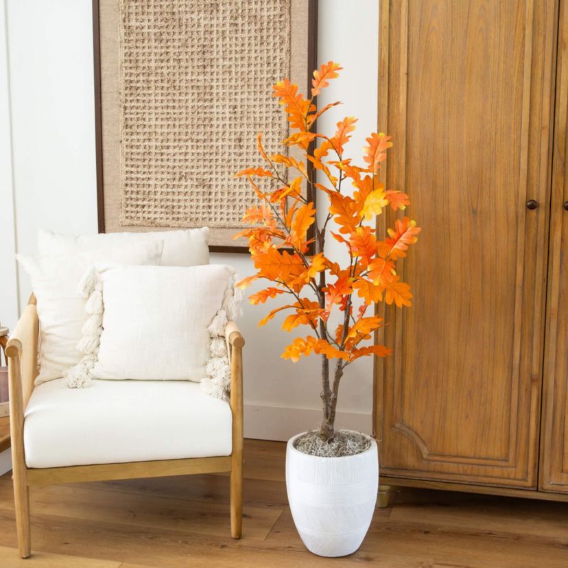 4-Foot Artificial Autumn Oak Tree