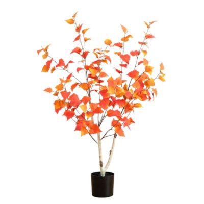 Nearly Natural 3-Foot Autumn Birch Artificial Fall Tree