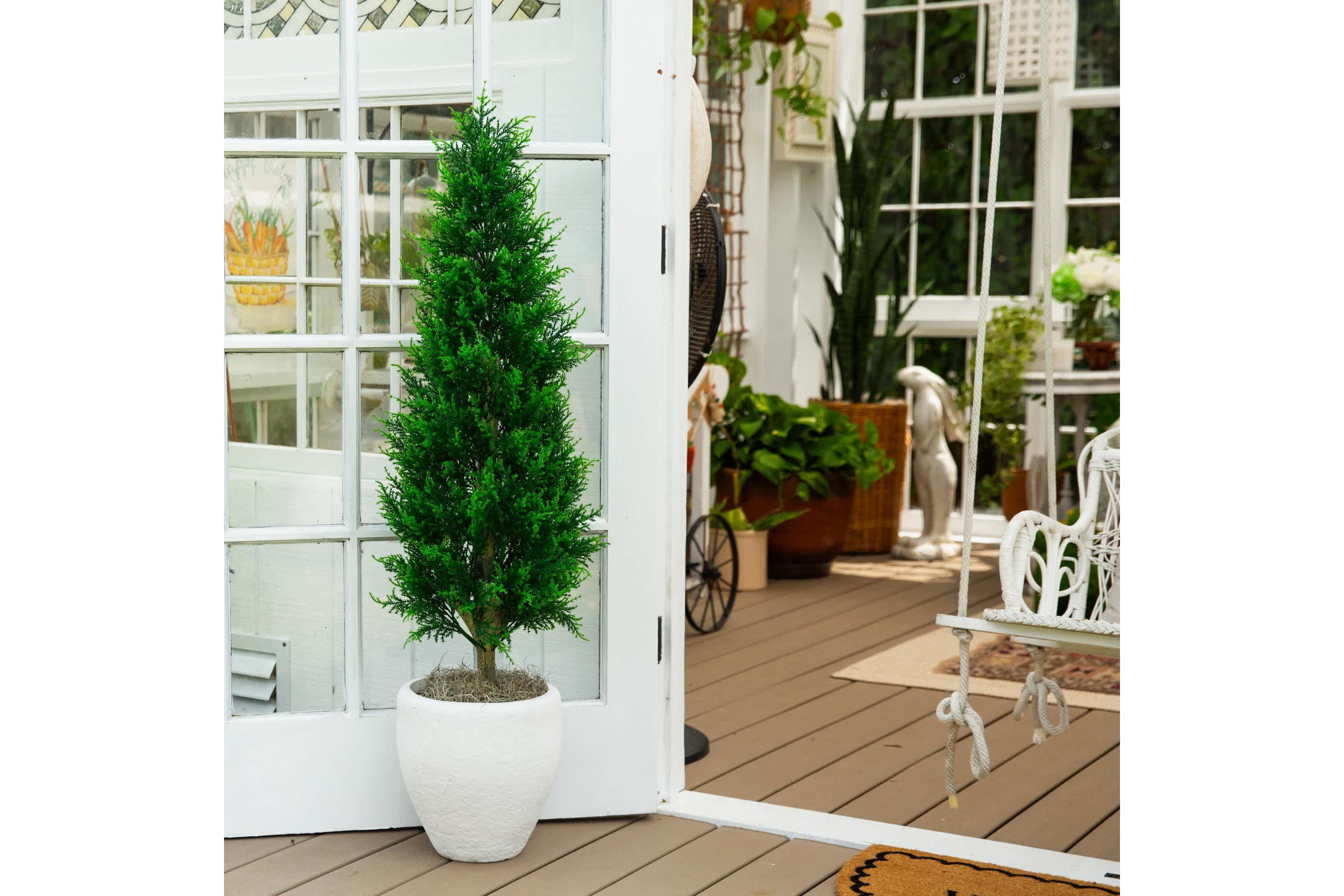 4-Foot UV Resistant Artificial Cypress Tower Tree (Indoor/Outdoor)