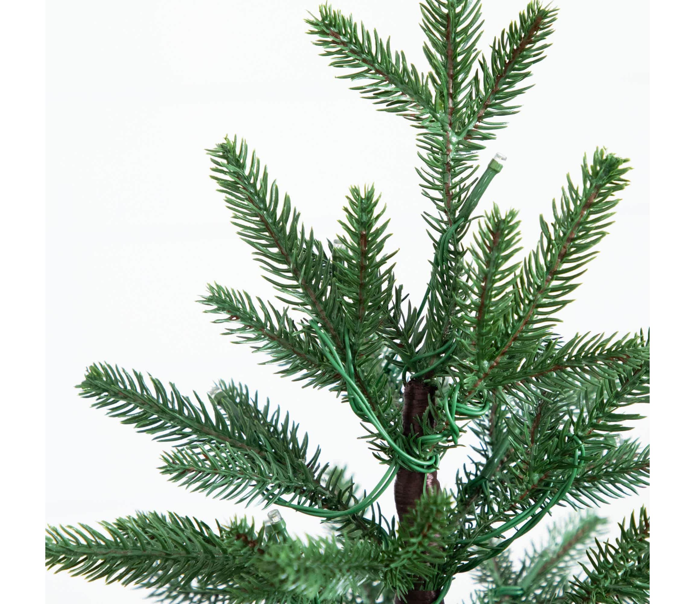 1.5-Foot Pre-Lit Artificial Mini Christmas Tree in Basket with 20 Warm White LED Lights