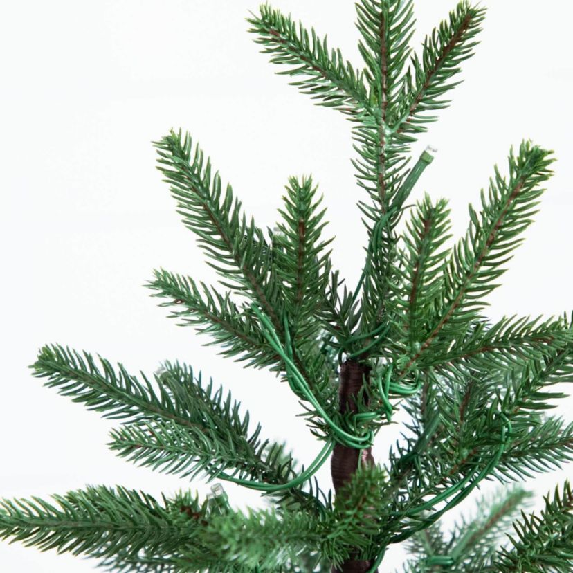 1.5-Foot Pre-Lit Artificial Mini Christmas Tree in Basket with 20 Warm White LED Lights