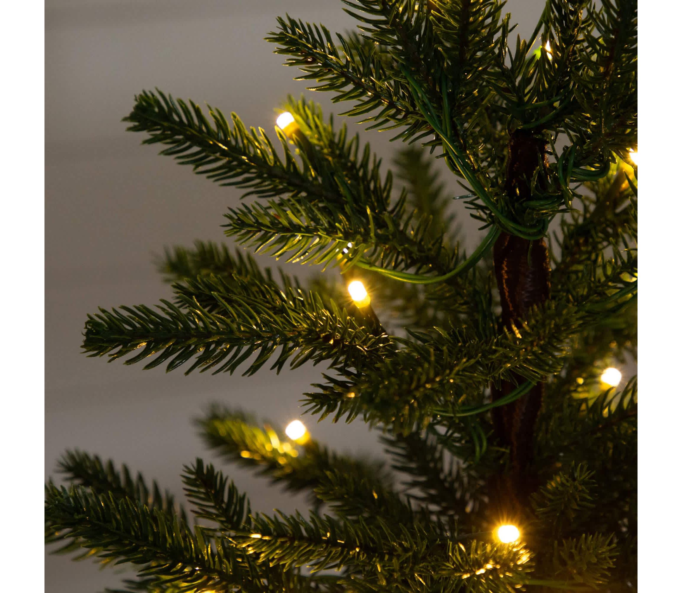 1.5-Foot Pre-Lit Artificial Mini Christmas Tree in Basket with 20 Warm White LED Lights