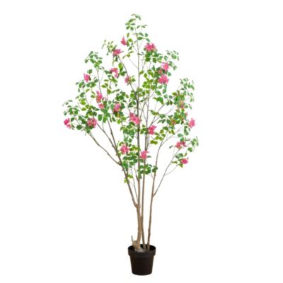 Nearly Natural 6-Foot Artificial Dogwood Tree with Real Touch Leaves, Green