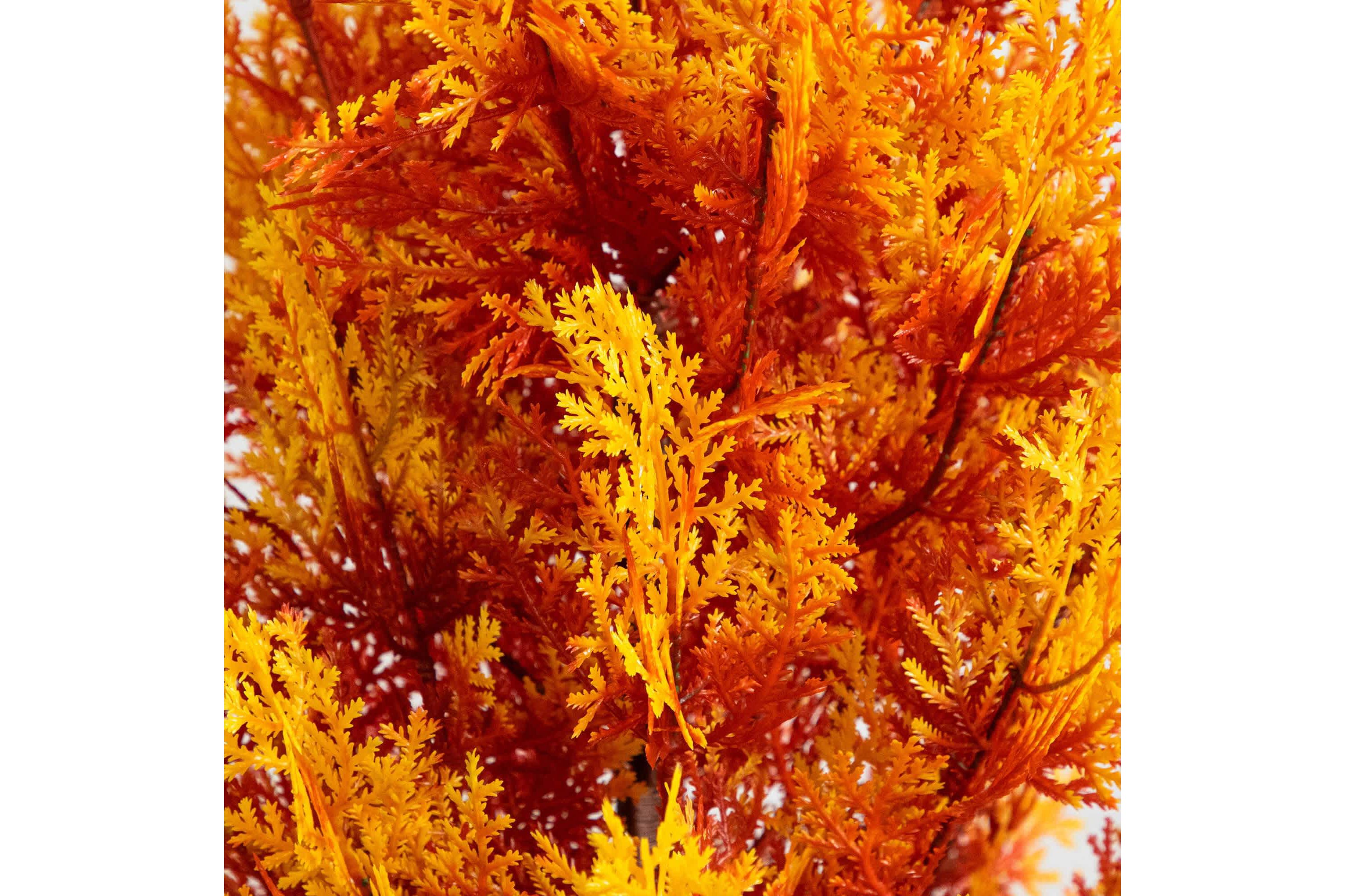 4-Foot UV Resistant Autumn Artificial Fall Cedar Tree (Indoor/Outdoor)