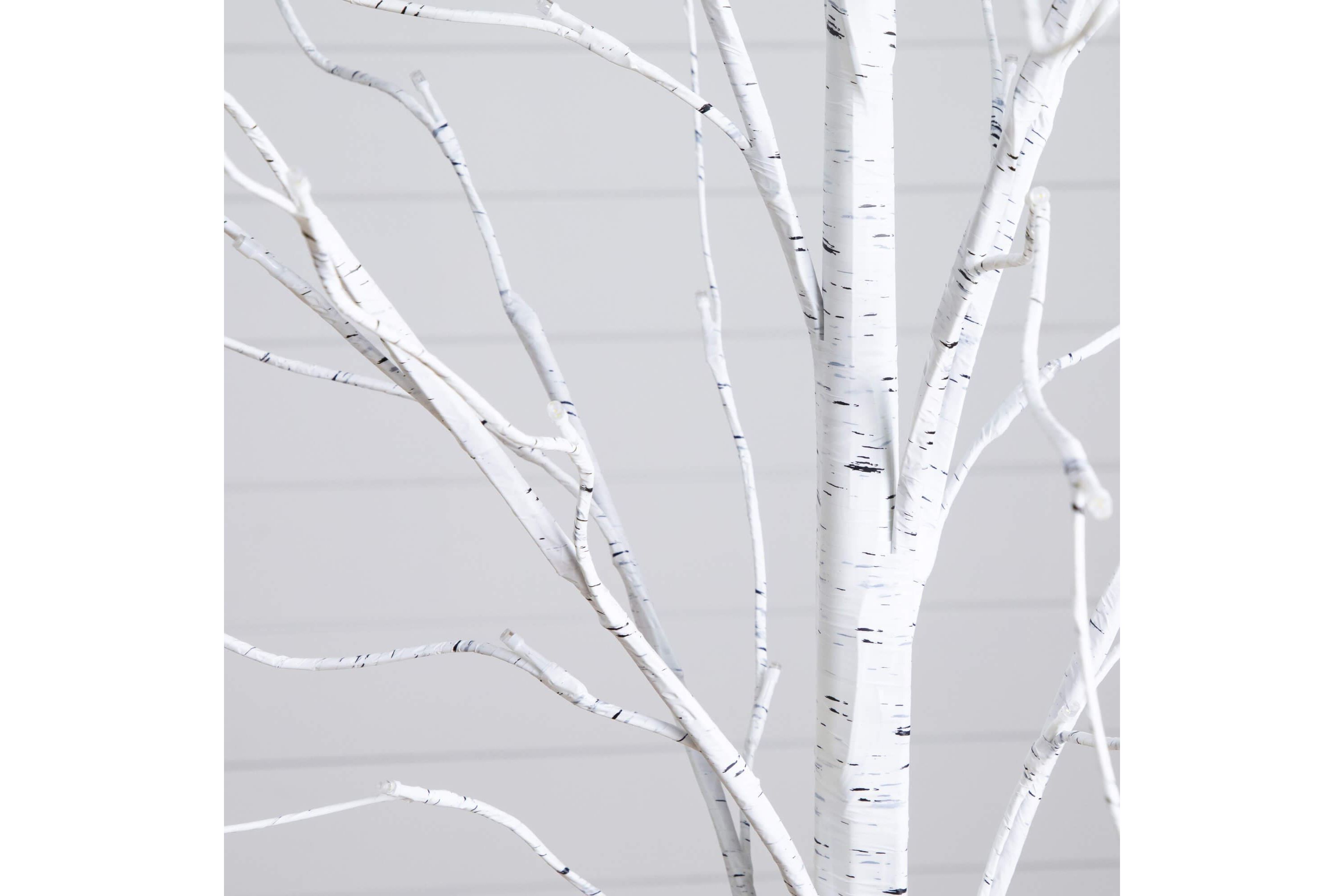 4-Foot 5-Foot 6-Foot Pre-Lit Artificial White Birch Trees - Set of 3