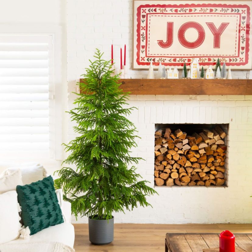7-Foot Artificial Real Touch Norfolk Island Pine Christmas Tree with Natural Look