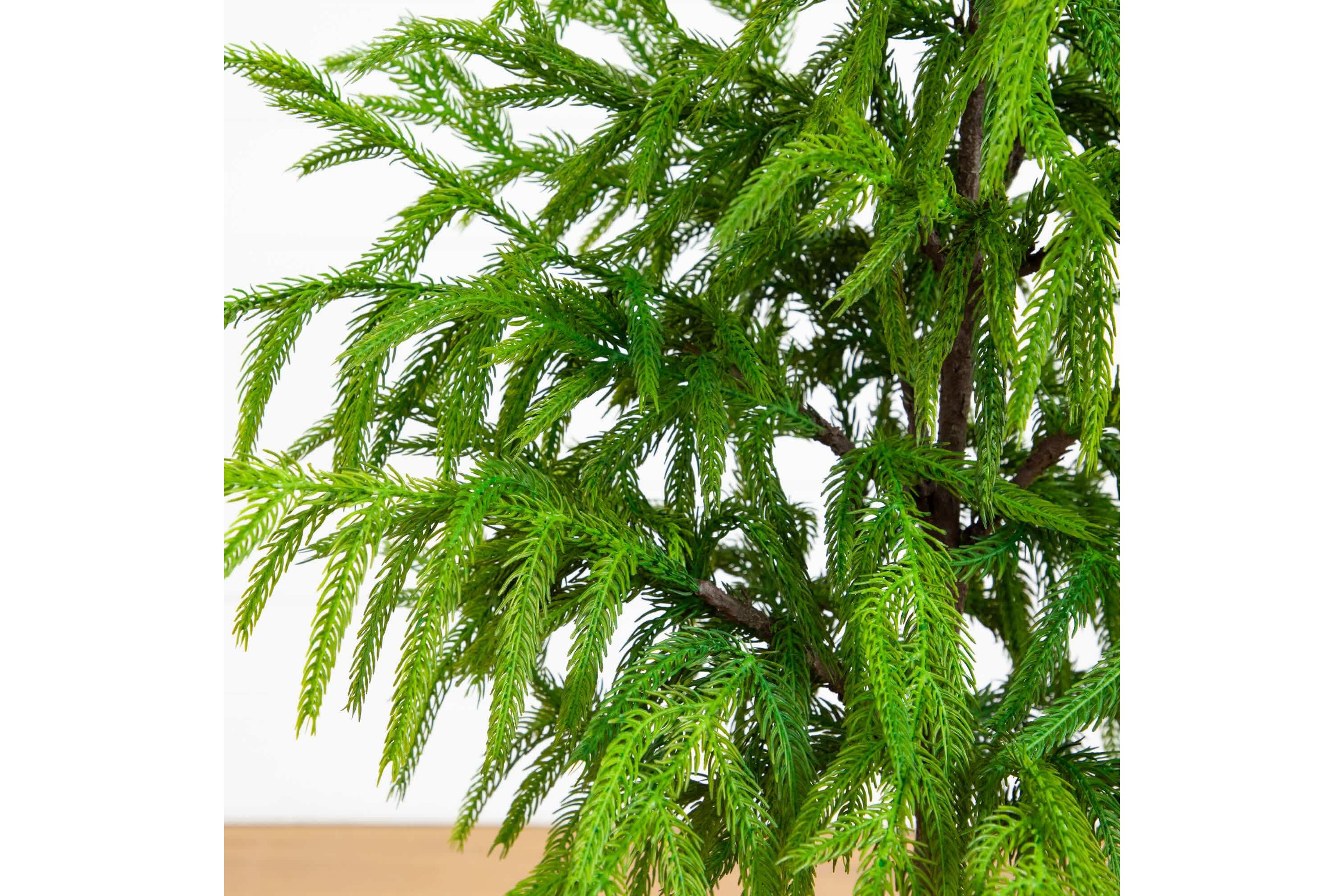 3-Foot Artificial Real Touch Norfolk Island Pine in Metal Tin Planter with Natural Look