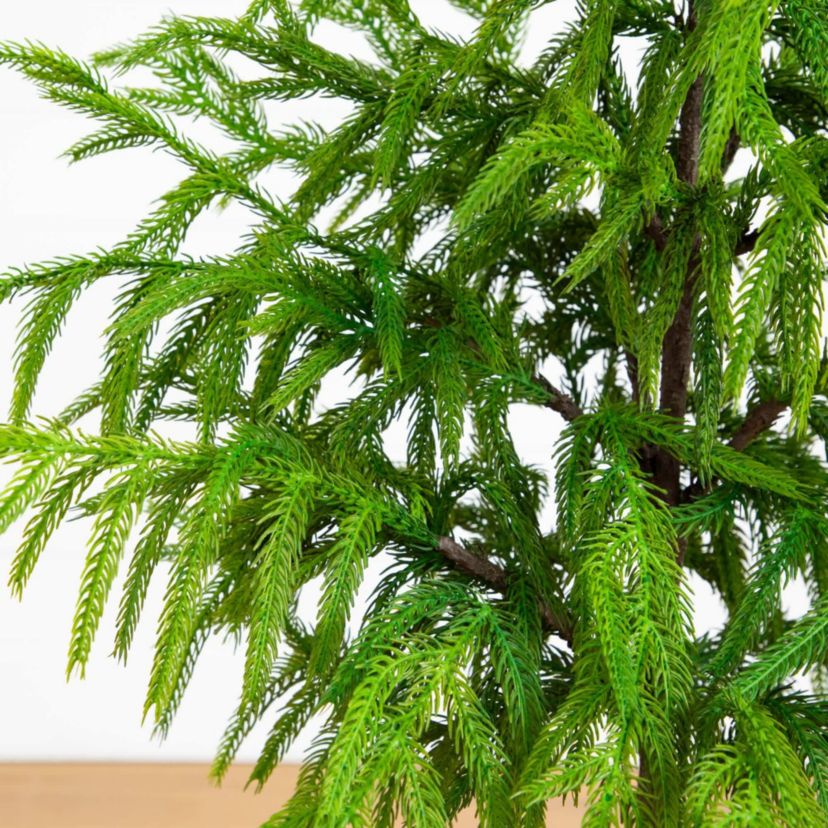 3-Foot Artificial Real Touch Norfolk Island Pine in Metal Tin Planter with Natural Look