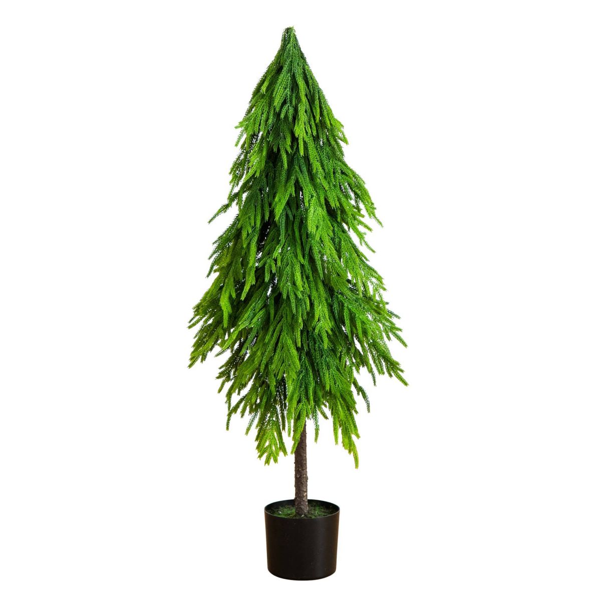 4-Foot Artificial Real Touch Down Swept Norfolk Pine Tree with Natural Look