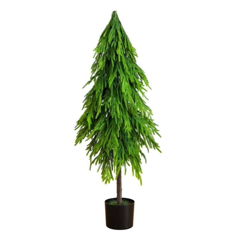 4-Foot Artificial Real Touch Down Swept Norfolk Pine Tree with Natural Look