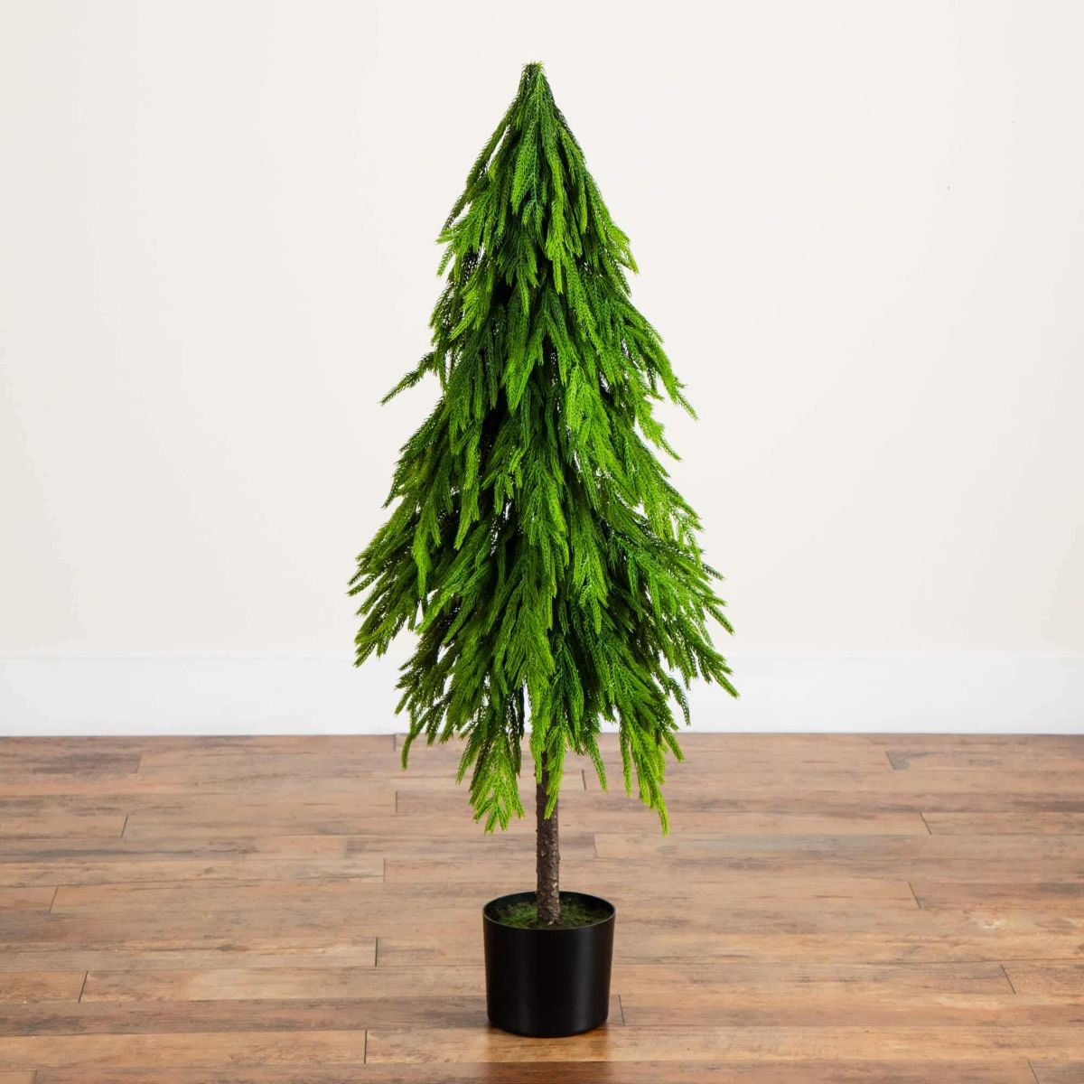 4-Foot Artificial Real Touch Down Swept Norfolk Pine Tree with Natural Look