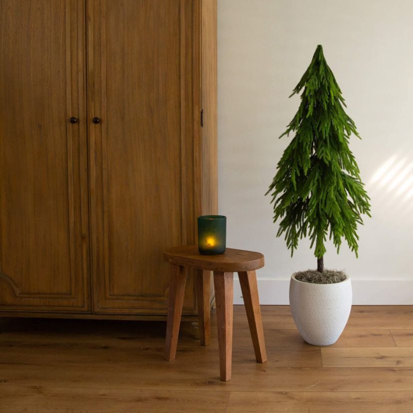 4-Foot Artificial Real Touch Down Swept Norfolk Pine Tree with Natural Look