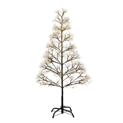 Nearly Natural 4-Foot Pre-Lit Artificial Halloween Black Starburst Tree with 800 Fairy Warm White LED Lights