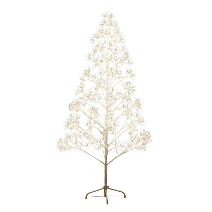 6-Foot Pre-Lit Artificial White Starburst Tree with 1680 Fairy Warm White LED Lights