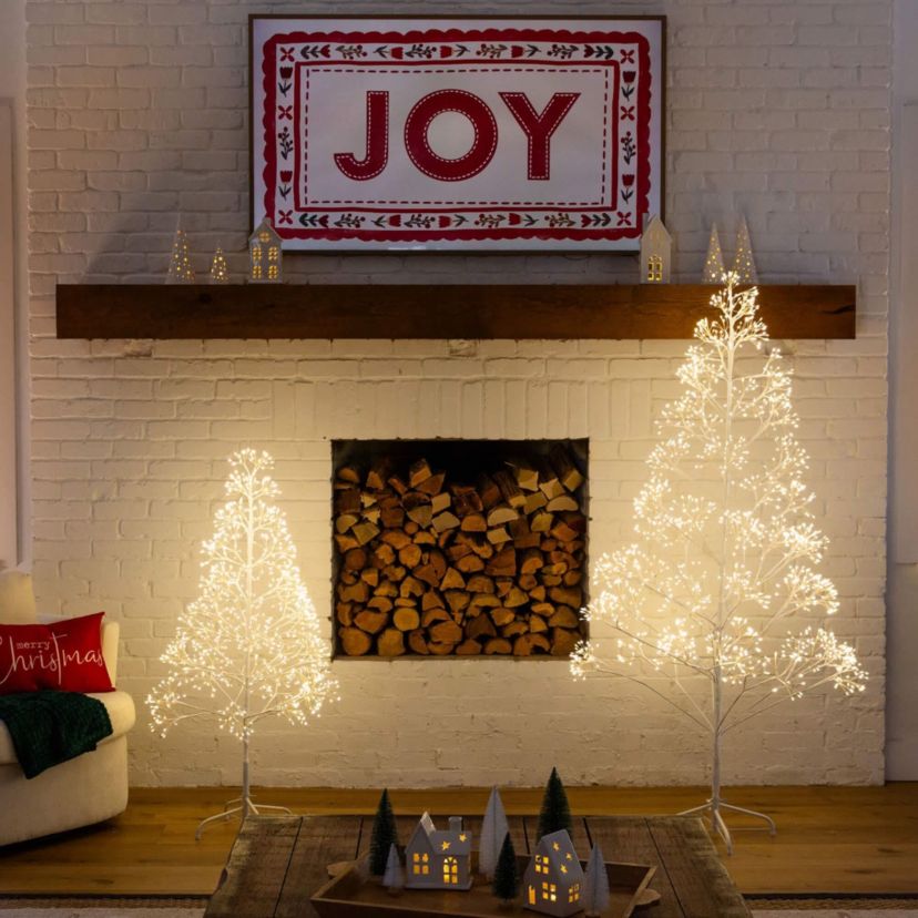 6-Foot Pre-Lit Artificial White Starburst Tree with 1680 Fairy Warm White LED Lights