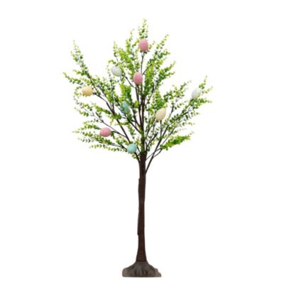 Nearly Natural 3-Foot Pre-Lit Artificial Easter Egg Twig Tree with Greens and 40 Warm White LED Lights, Green