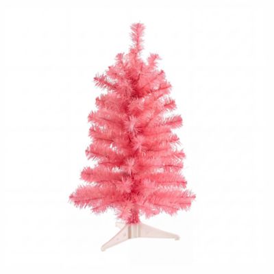Nearly Natural 2-Foot Artificial Pink Christmas Tree