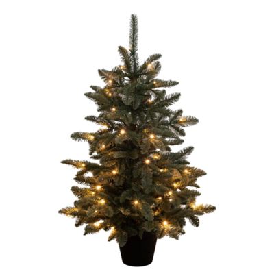 Nearly Natural 3-Foot Artificial Pre-Lit Christmas Pine Tree with 118 LED Lights, Green