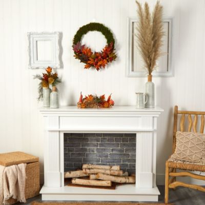 20-Inch Fall Maple Leaf and Berries Artificial Autumn Wreath