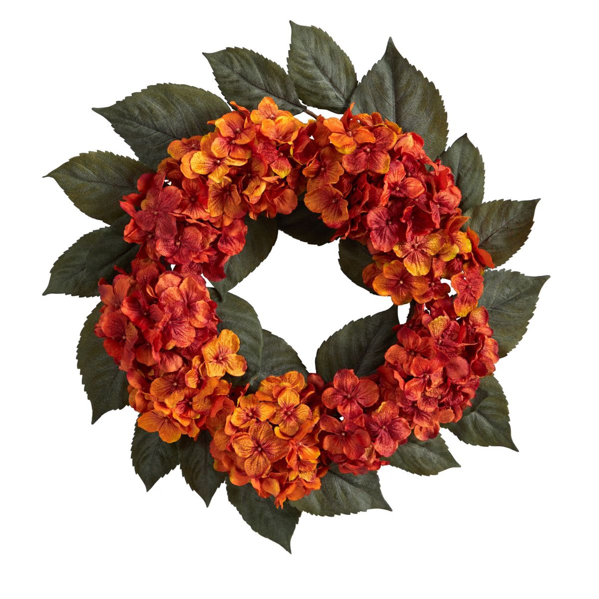 20-Inch Autumn Hydrangea Artificial Wreath
