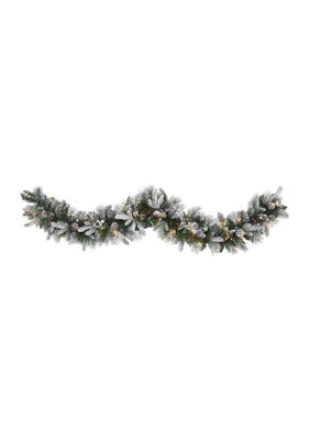 Flocked Pine Christmas Garland