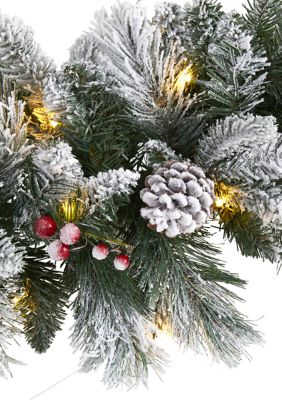 Flocked Pine Christmas Garland