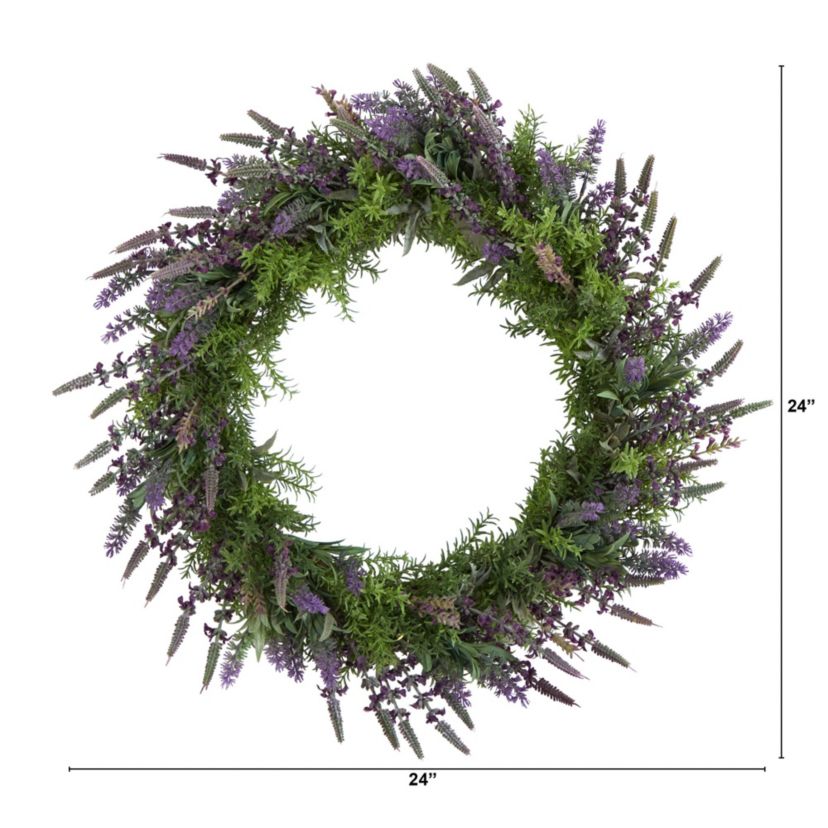 24-Inch Lavender Artificial Wreath