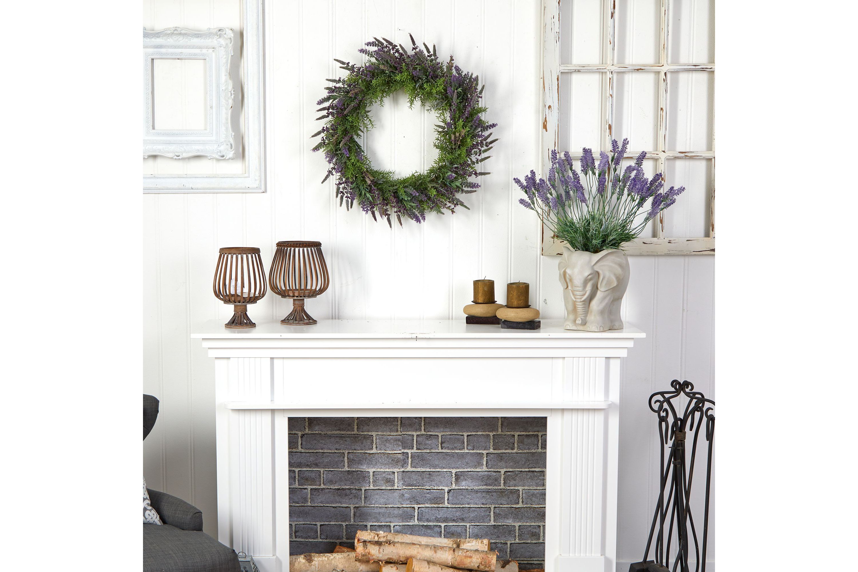 24-Inch Lavender Artificial Wreath