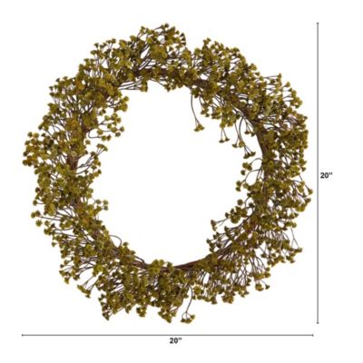 20-Inch Autumn Gypsophila Artificial Wreath