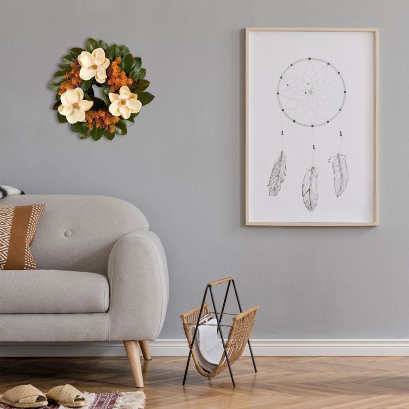 24-Inch Magnolia Artificial Wreath