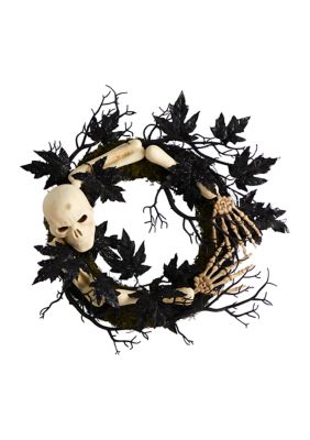 24 Inch Halloween Skull and Bones Wreath