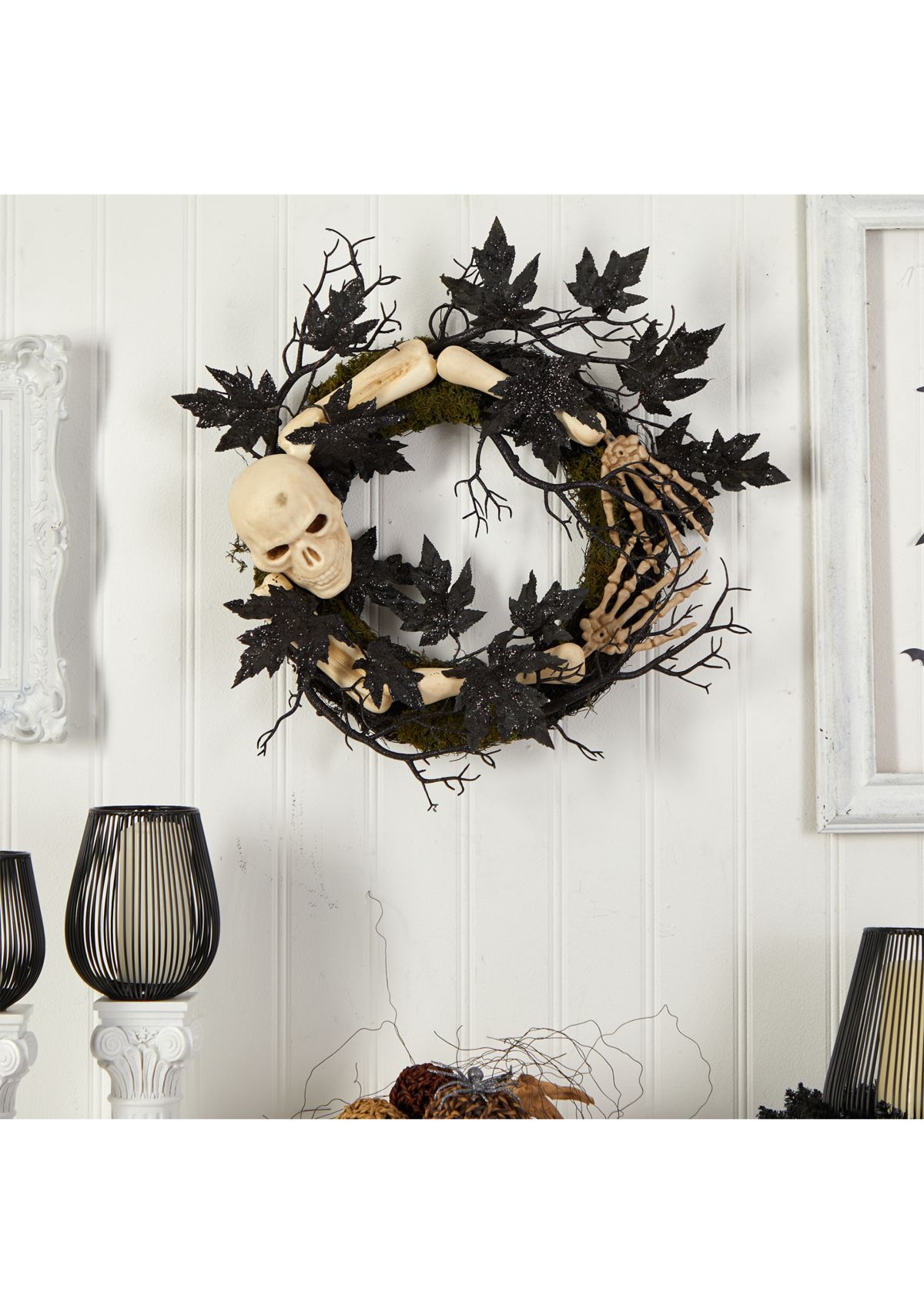24 Inch Halloween Skull and Bones Wreath