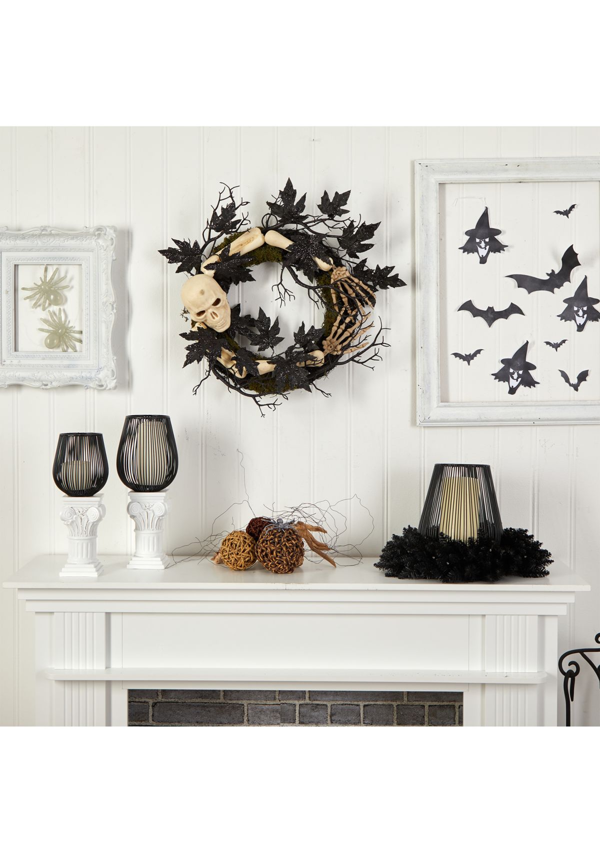 24 Inch Halloween Skull and Bones Wreath