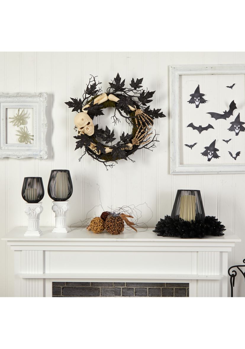 24 Inch Halloween Skull and Bones Wreath
