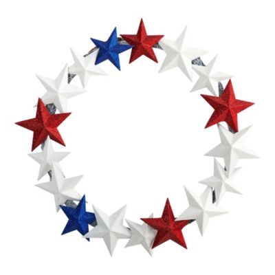 21-Inch Americana Wreath with Stars Red White and Blue