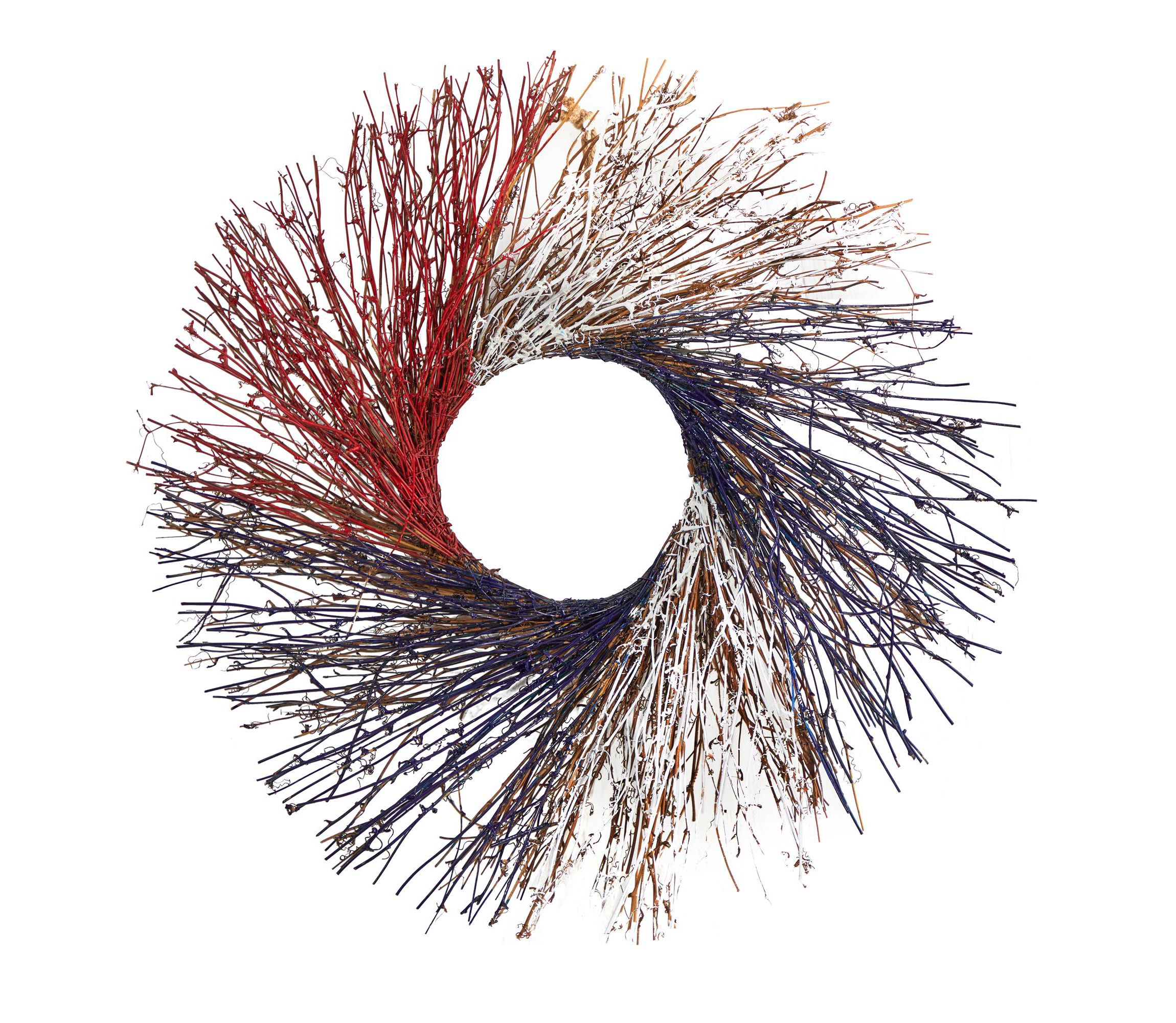 24-Inch Americana Twig Wreath Red White and Blue