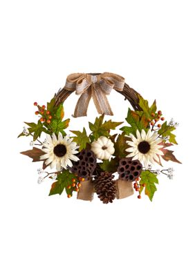 Nearly Natural Artificial Wreath, Green