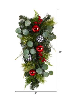26 Inch Holiday Christmas Greenery Ornament Artificial Swag