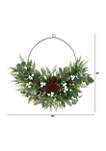 28 Inch Christmas Pine, Eucalyptus, and Berries Metal Circlet Artificial Wreath