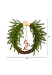24 Inch Holiday Christmas Pine and Hanging Bells Wreath