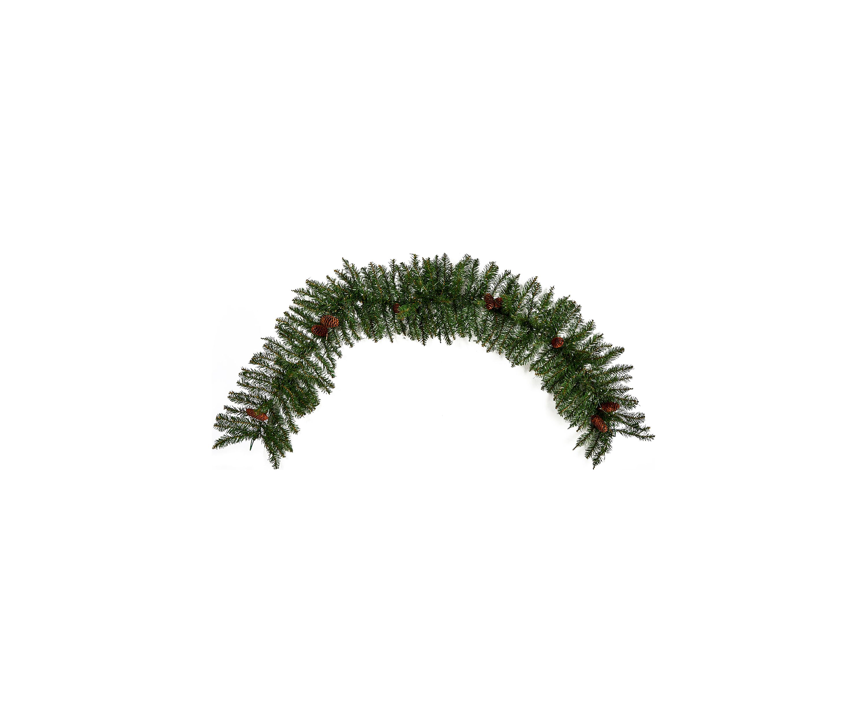 6ft. Mixed Alaskan Pines and Pinecones Artificial Christmas Garland 50 Warm White LED Lights
