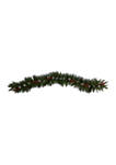6 Foot Snow Tipped Extra Wide Artificial Christmas Garland with Pinecones, Berries, and 100 Multicolor LED Lights