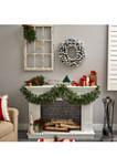 24 Inch Flocked Artificial Christmas Wreath with 160 Bendable Branches and 35 Warm White LED Lights