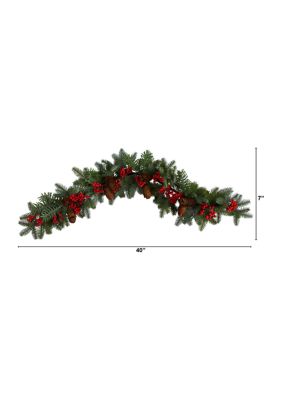 40" Pines, Red Berries, and Pinecones Artificial Christmas Garland