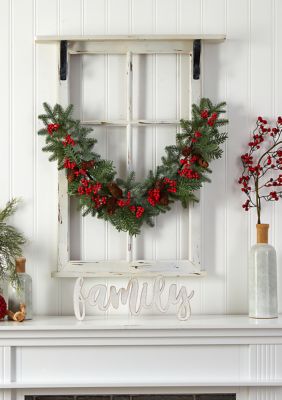 40" Pines, Red Berries, and Pinecones Artificial Christmas Garland