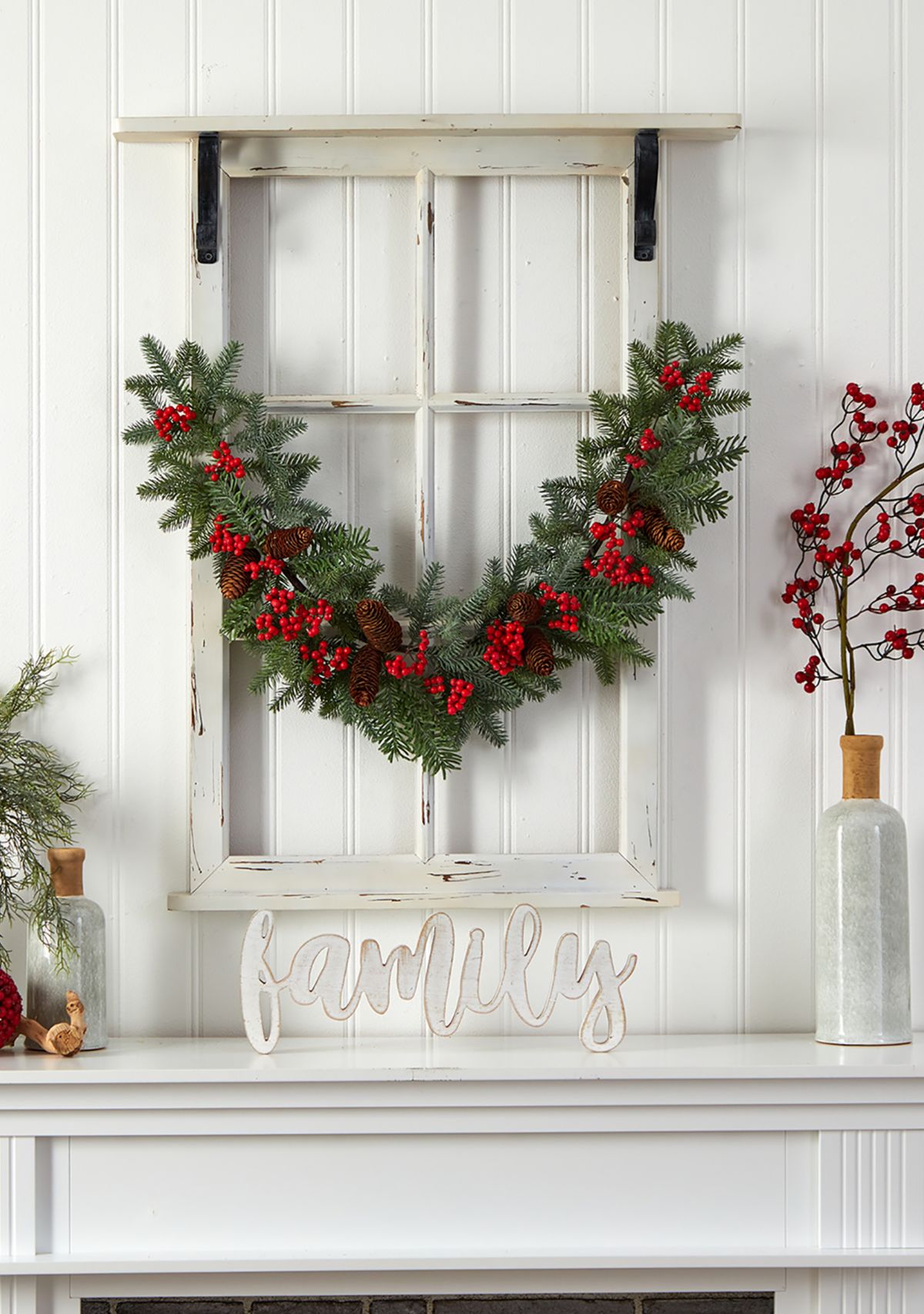 40" Pines, Red Berries, and Pinecones Artificial Christmas Garland
